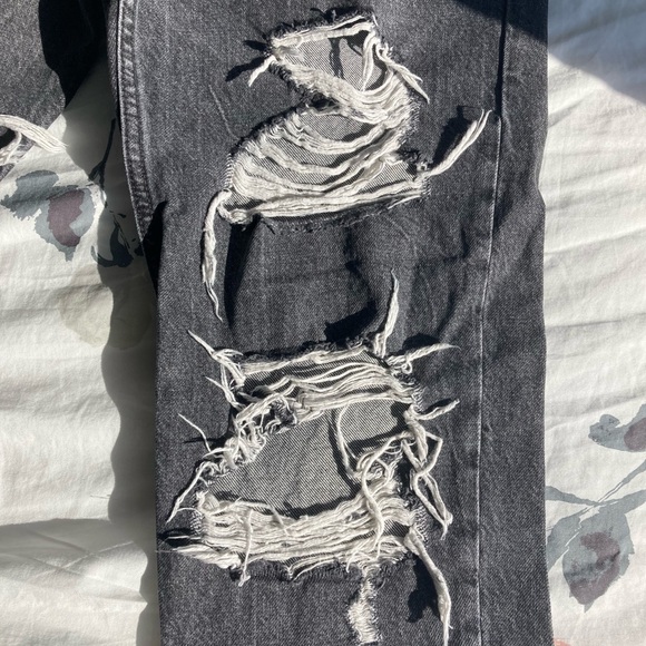 ZARA Black High Waist Ripped Skinny Jeans - Picture 8 of 14